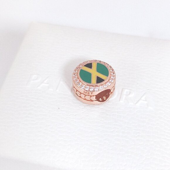 Pandora Jamaica Flag Exclusive Bead Charm Rose Gold Plated with box - Picture 4 of 7